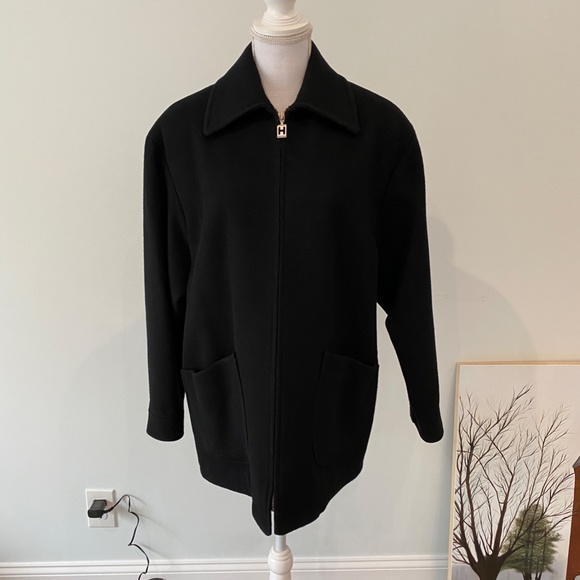 Halston Black Wool Jacket Made in the USA - Picture 4 of 6